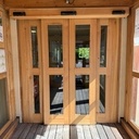 Porte coulissante en mélèze