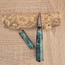 Stylo bois roller panache en bois de peuplier stabilisé bleu