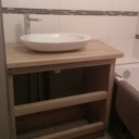 Meuble salle de Bains Chêne et panneau acrylique