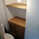 Meuble de rangement WC en chêne