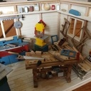Vitrine Atelier miniature d'un boiseux