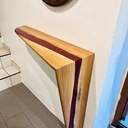 Console asymétrique chêne et résine