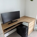 Bureau PC chêne et MDF