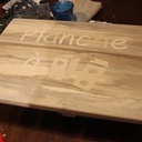 et voilà c'est poncé... l'huile accentuera la contraste entre l'érable et le noyer.