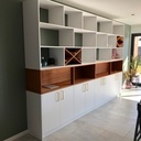 Bibliothèque chêne et melaminé blanc