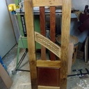 Portail en quatre éléments, chêne et niangon