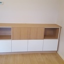 Meuble de coin, mélange de mélaminé et de contre-plaqué chêne