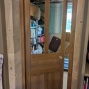 Porte en chêne massif à recouvrement