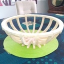 Corbeille en bois chantourné