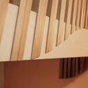 Mezzanine, escalier à pas japonais et claustra en vague