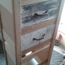 vieux tasseaux de charpente et lame de parquet