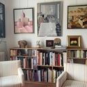 Bibliothèque d'angle (latté chêne / alèses massif)