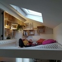 Bibliothèque suspendue en contreplaqué bouleau