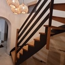 Escalier et mezzanine Noir & chêne