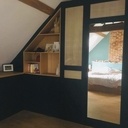 Dressing et meuble de salle de bains à porte en sisal