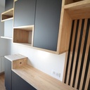 Agencement bureau sur-mesure Chêne/Strat noir mat