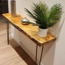 Console merisier / fer forgé