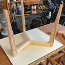 Table basse avec plateau en valchromat gris