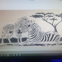 Maman et bébé zèbre