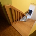 Escalier double quart tournant en chêne