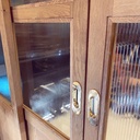 Porte coulissante chêne et vitrage