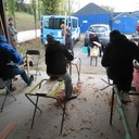 Les participants à  l'oeuvre