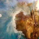 Horloge "iles" en epoxy & frêne