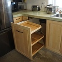 Tiroirs d'un angle de comptoir