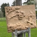 Bas relief en Merisier