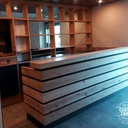 Réalisation du comptoir de l’hôtel restaurant Au moulin du pont.