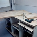 Première découpe dans le plan de travail