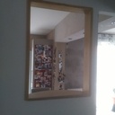 Tête de cloison en pin et tablette en hêtre