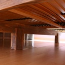 Lit effet patiné 180 x 200 en bois de charpente