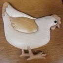 Une poule en intarsia