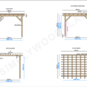 Plans d'une petite pergola adossée plate 3 x 2,5 m ; 16 pages