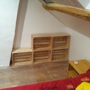 Caisse en bois pour chevet et bibliothèque