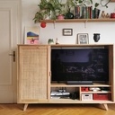 Meuble télé avec portes cannées
