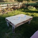 Table extérieur bouleau/palette/panneau de bois