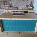 Cuisine d'été en bois de charpente