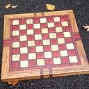 Echiquier en orme, chêne et noyer