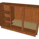 Meuble télé avec portes cannées