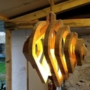 Lampe en chêne goutte d'eau