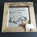 Miroir gravé rétro-éclairé, cadre chêne