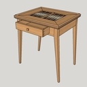 Petite table à jeux à plateau réversible