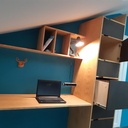 Mon bureau avec rangements en latté frêne