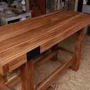 Établi simple en chêne rouge