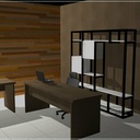 Bibliothèque en bois et MDF