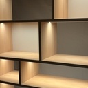 Etagères hêtre avec éclairage LED