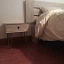 Lit en chêne blanchi