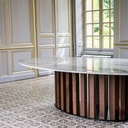 Table de réunion en noyer et quartzite